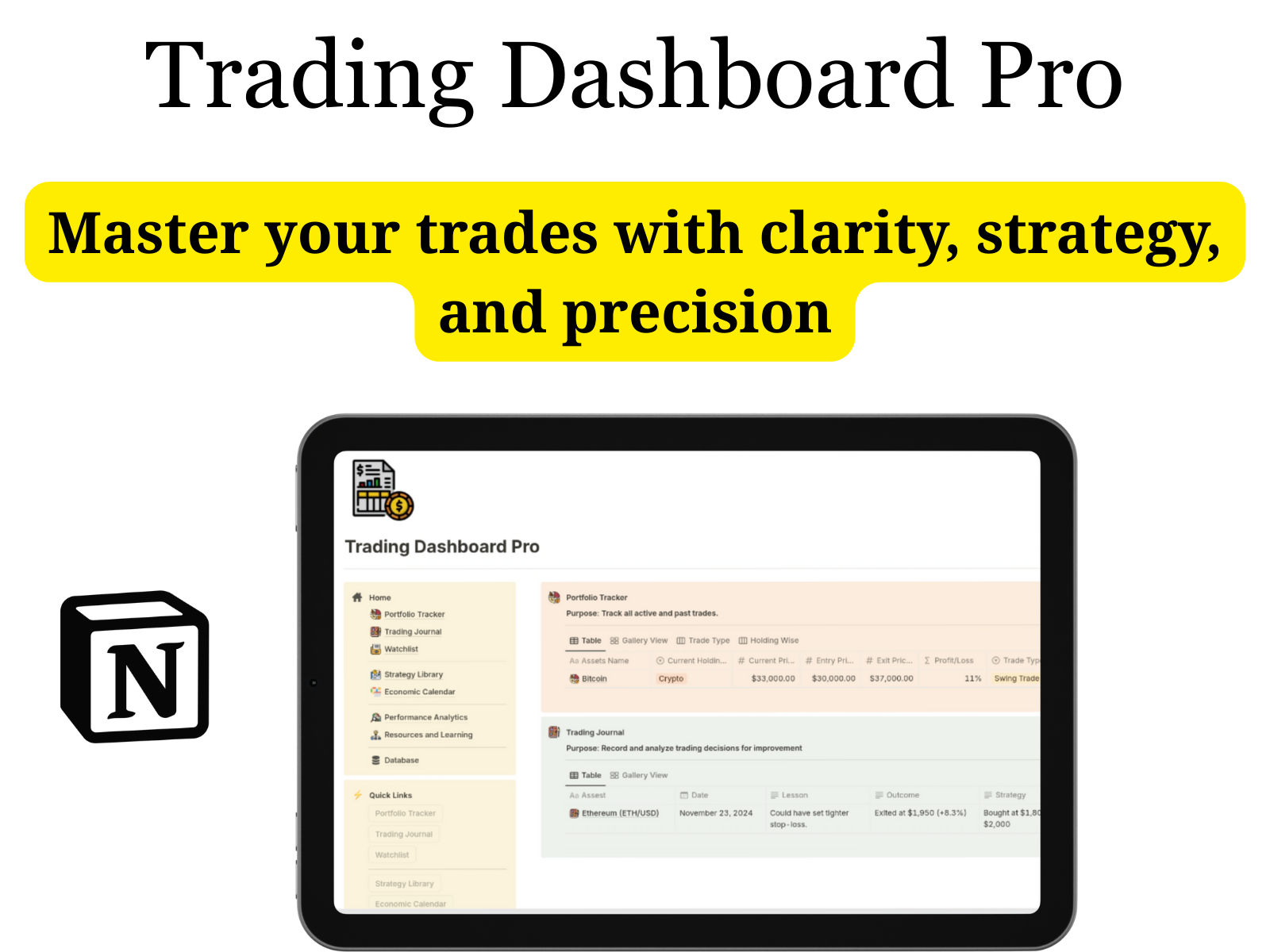 Trading Dashboard Pro